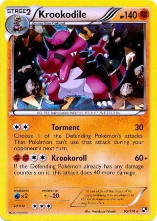 Krookodile (65/114) (Cracked Ice Holo) [Black & White: Base Set] Pokemon Single Pokémon  | Multizone: Comics And Games