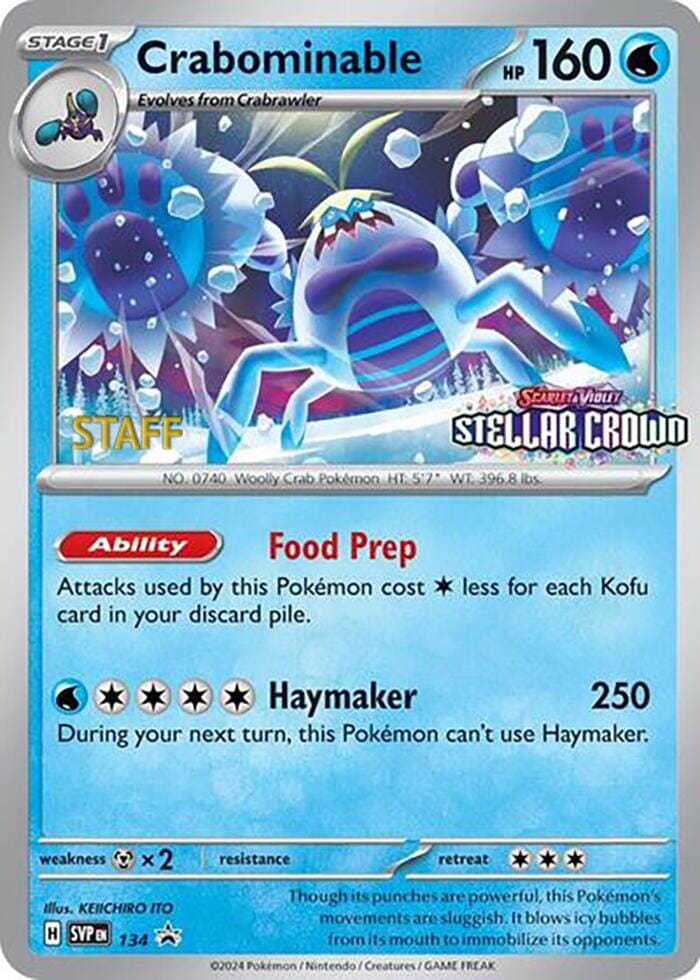 Crabominable (134/142) (Staff Promo) [Scarlet & Violet: Black Star Promos] Pokemon Single Pokémon  | Multizone: Comics And Games