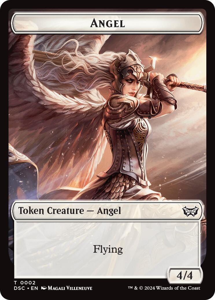 Angel // Glimmer Double-Sided Token [Duskmourn: House of Horror Commander Tokens] MTG Single Magic: The Gathering  | Multizone: Comics And Games