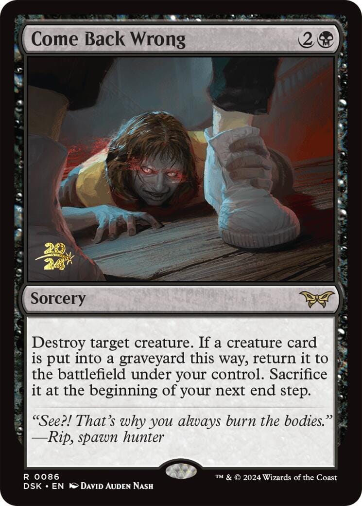 Come Back Wrong (0086) [Duskmourn: House of Horror Prerelease Promos] MTG Single Magic: The Gathering  | Multizone: Comics And Games