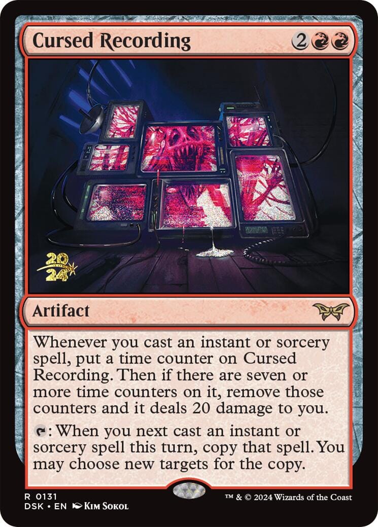 Cursed Recording (0131) [Duskmourn: House of Horror Prerelease Promos] MTG Single Magic: The Gathering  | Multizone: Comics And Games