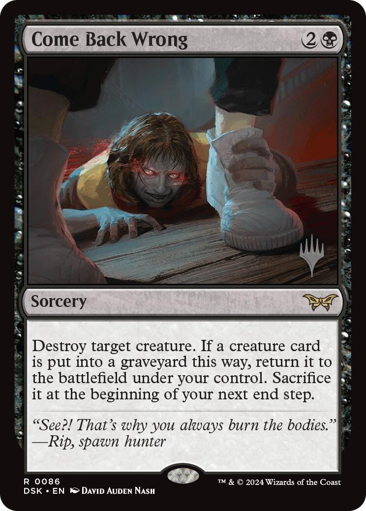 Come Back Wrong (0086) (Promo Pack) [Duskmourn: House of Horror Promos] MTG Single Magic: The Gathering  | Multizone: Comics And Games