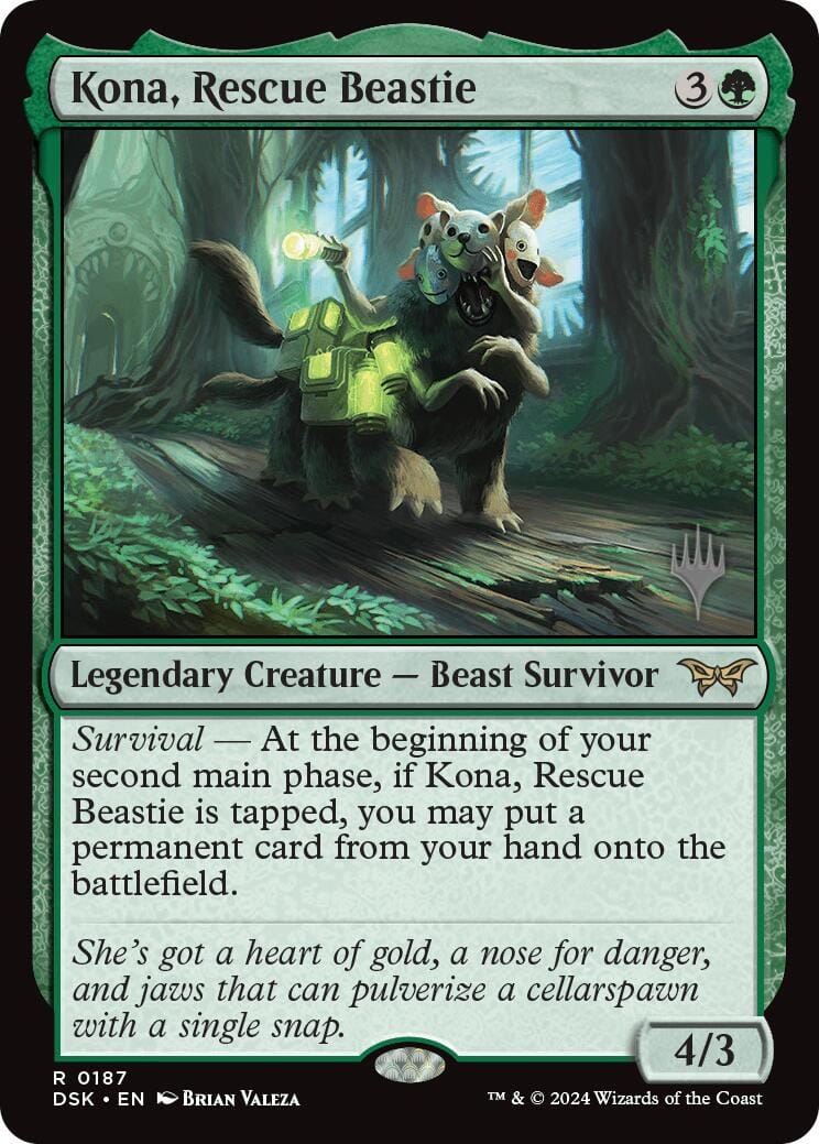 Kona, Rescue Beastie (0187) (Promo Pack) [Duskmourn: House of Horror Promos] MTG Single Magic: The Gathering  | Multizone: Comics And Games