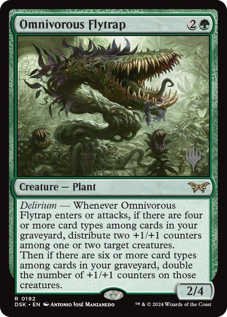 Omnivorous Flytrap (Promo Pack) [Duskmourn: House of Horror Promos] MTG Single Magic: The Gathering  | Multizone: Comics And Games