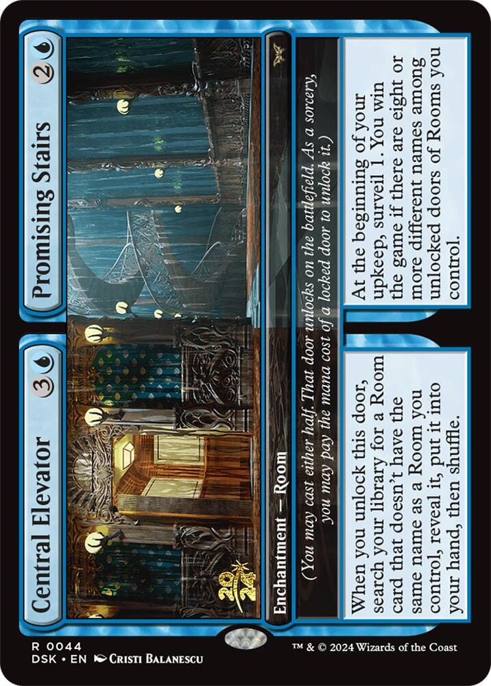 Central Elevator // Promising Stairs [Duskmourn: House of Horror Prerelease Promos] MTG Single Magic: The Gathering  | Multizone: Comics And Games