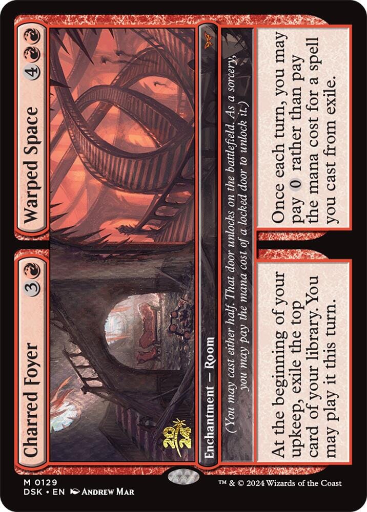 Charred Foyer // Warped Space [Duskmourn: House of Horror Prerelease Promos] MTG Single Magic: The Gathering  | Multizone: Comics And Games