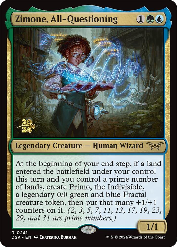 Zimone, All-Questioning [Duskmourn: House of Horror Prerelease Promos] MTG Single Magic: The Gathering  | Multizone: Comics And Games