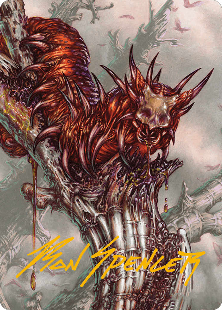 Grist, Voracious Larva Art Card (Gold-Stamped Signature) [Modern Horizons 3 Art Series] MTG Single Magic: The Gathering  | Multizone: Comics And Games