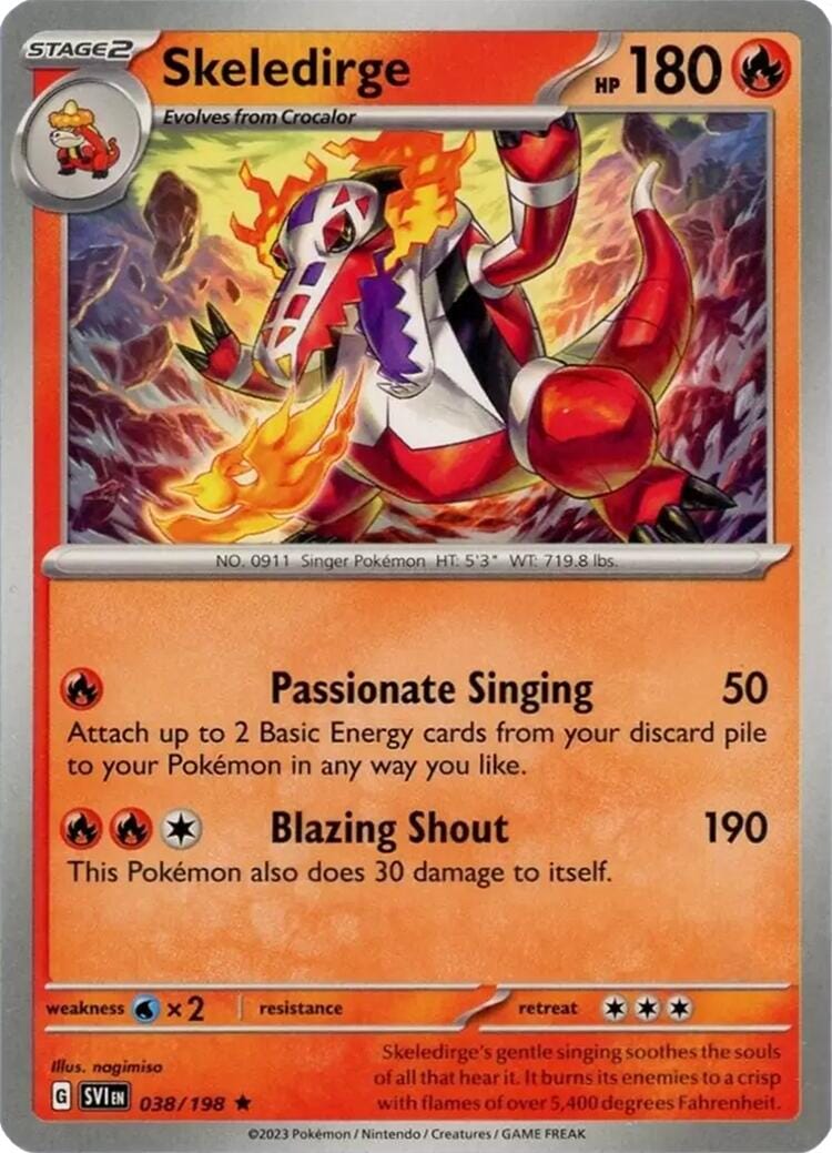 Skeledirge (038/198) (Theme Deck Exclusive) [Scarlet & Violet: Base Set] Pokemon Single Pokémon  | Multizone: Comics And Games