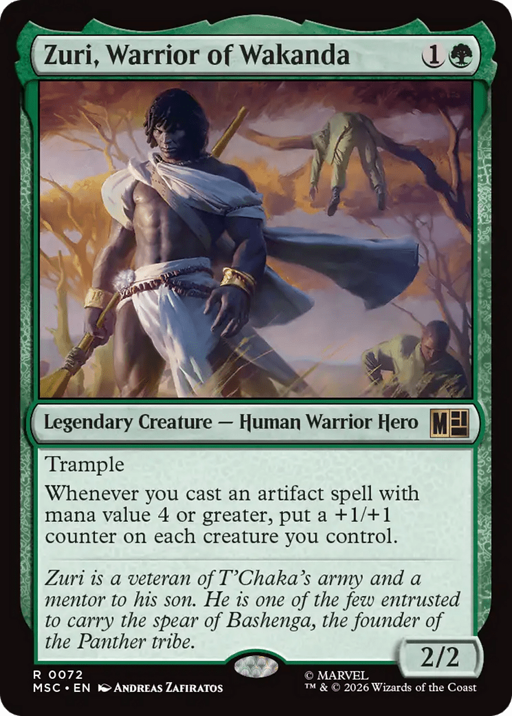 Zuri, Warrior of Wakanda (Surge Foil) [Marvel Super Heroes Commander] MTG Single Magic: The Gathering  | Multizone: Comics And Games