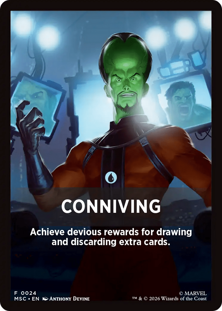 Conniving Theme Card [Marvel Super Heroes Commander] MTG Single Magic: The Gathering  | Multizone: Comics And Games