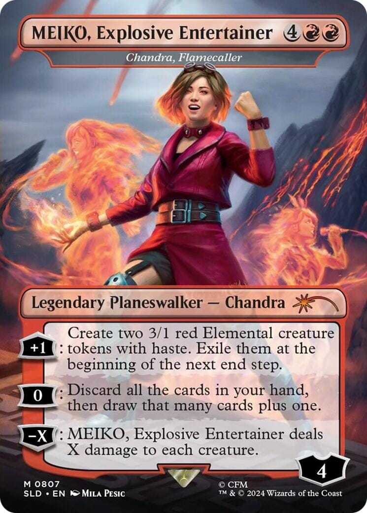 MEIKO, Explosive Entertainer - Chandra, Flamecaller [Secret Lair Drop Series] MTG Single Magic: The Gathering  | Multizone: Comics And Games