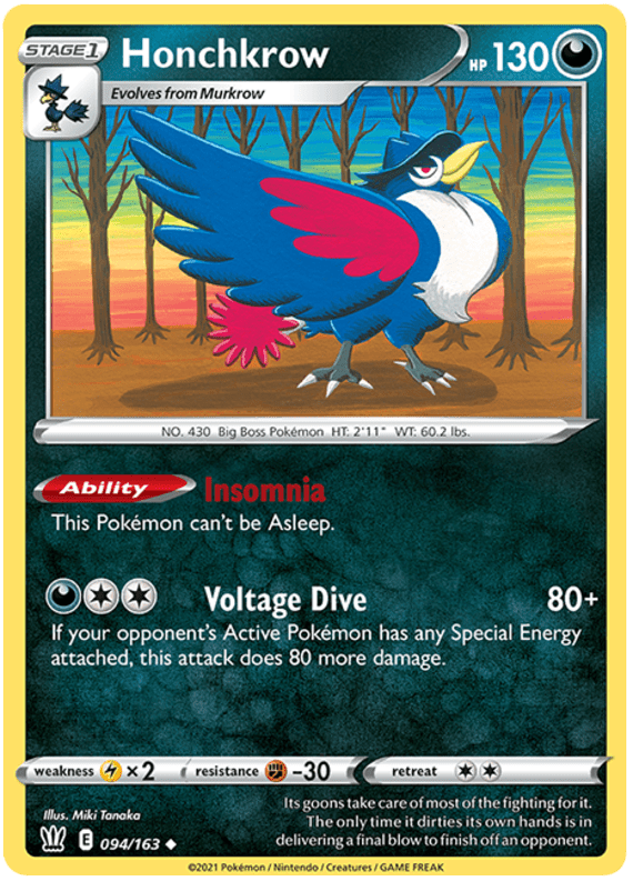Honchkrow (094/163) [Sword & Shield: Battle Styles] Pokemon Single Pokémon  | Multizone: Comics And Games