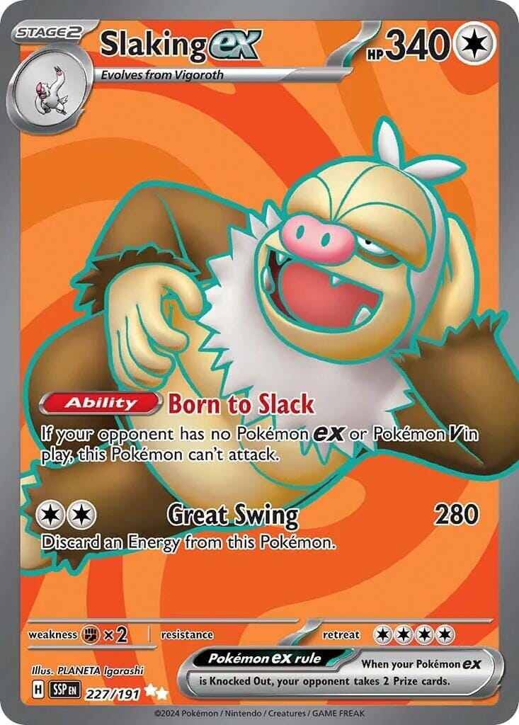 Slaking ex (227/191) [Scarlet & Violet: Surging Sparks] Pokemon Single Pokémon  | Multizone: Comics And Games