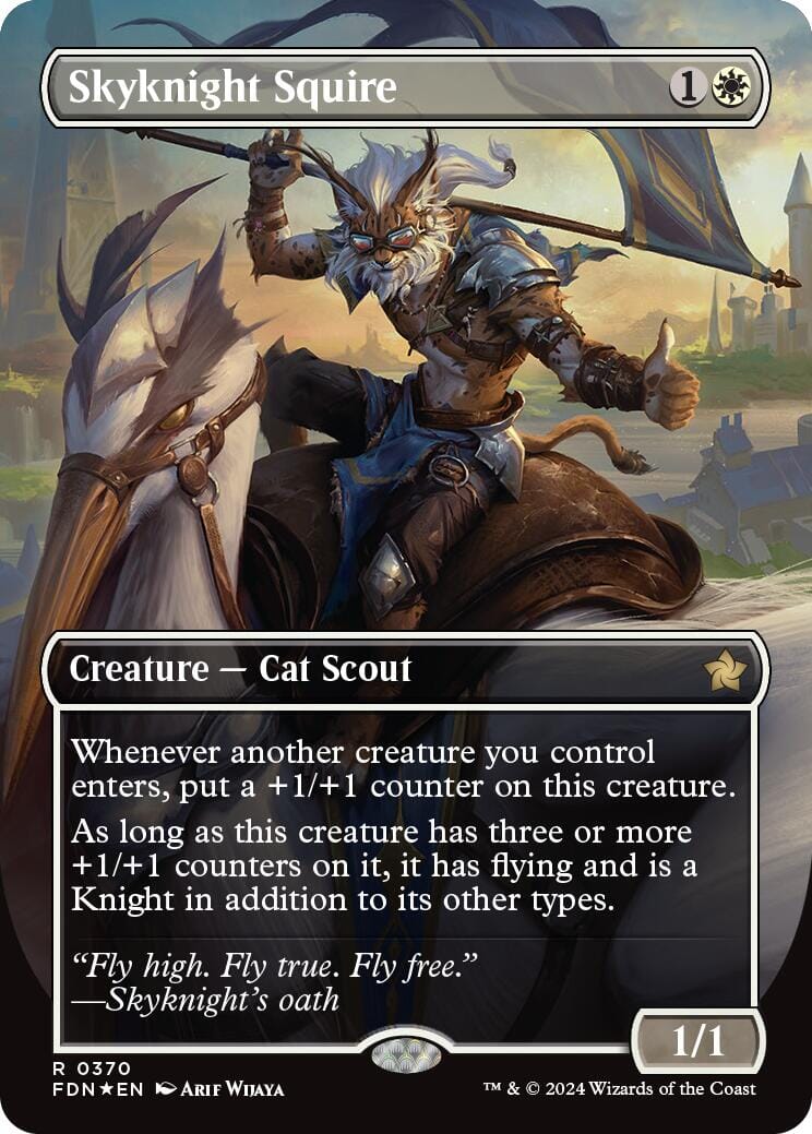 Skyknight Squire (Borderless) (Mana Foil) [Foundations] MTG Single Magic: The Gathering  | Multizone: Comics And Games
