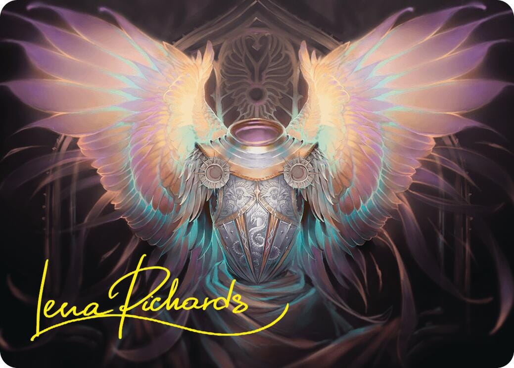 Celestial Armor Art Card (2/54) (Gold-Stamped Signature) [Foundations Art Series] MTG Single Magic: The Gathering  | Multizone: Comics And Games