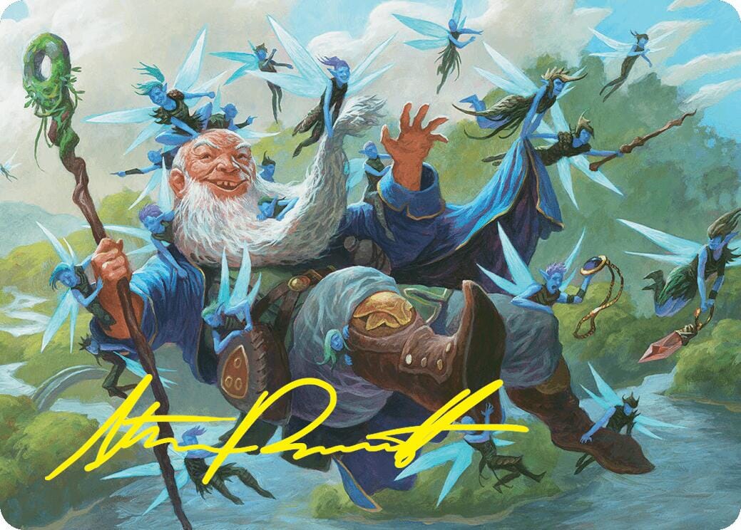 Mischievous Mystic Art Card (7/54) (Gold-Stamped Signature) [Foundations Art Series] MTG Single Magic: The Gathering  | Multizone: Comics And Games