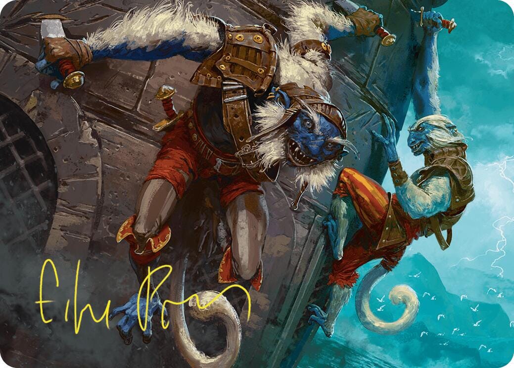 Goblin Boarders Art Card (11/54) (Gold-Stamped Signature) [Foundations Art Series] MTG Single Magic: The Gathering  | Multizone: Comics And Games