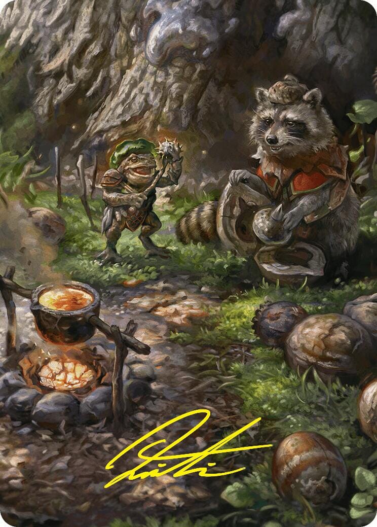 Sylvan Scavenging Art Card (46/54) (Gold-Stamped Signature) [Foundations Art Series] MTG Single Magic: The Gathering  | Multizone: Comics And Games