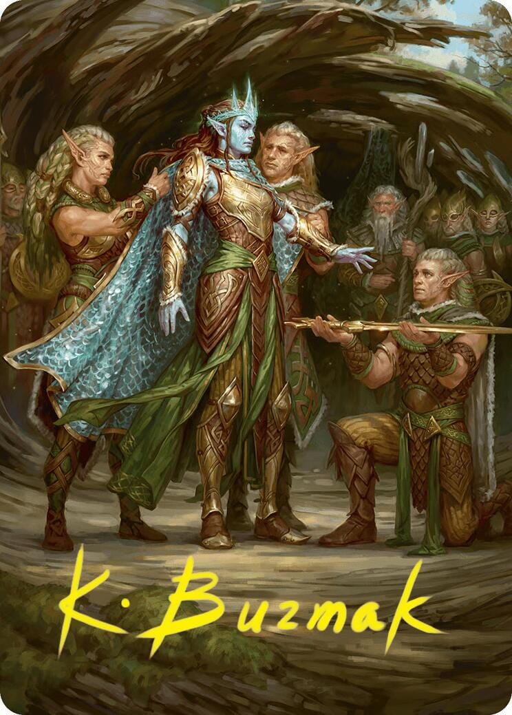 Lathril, Blade of the Elves Art Card (48/54) (Gold-Stamped Signature) [Foundations Art Series] MTG Single Magic: The Gathering  | Multizone: Comics And Games