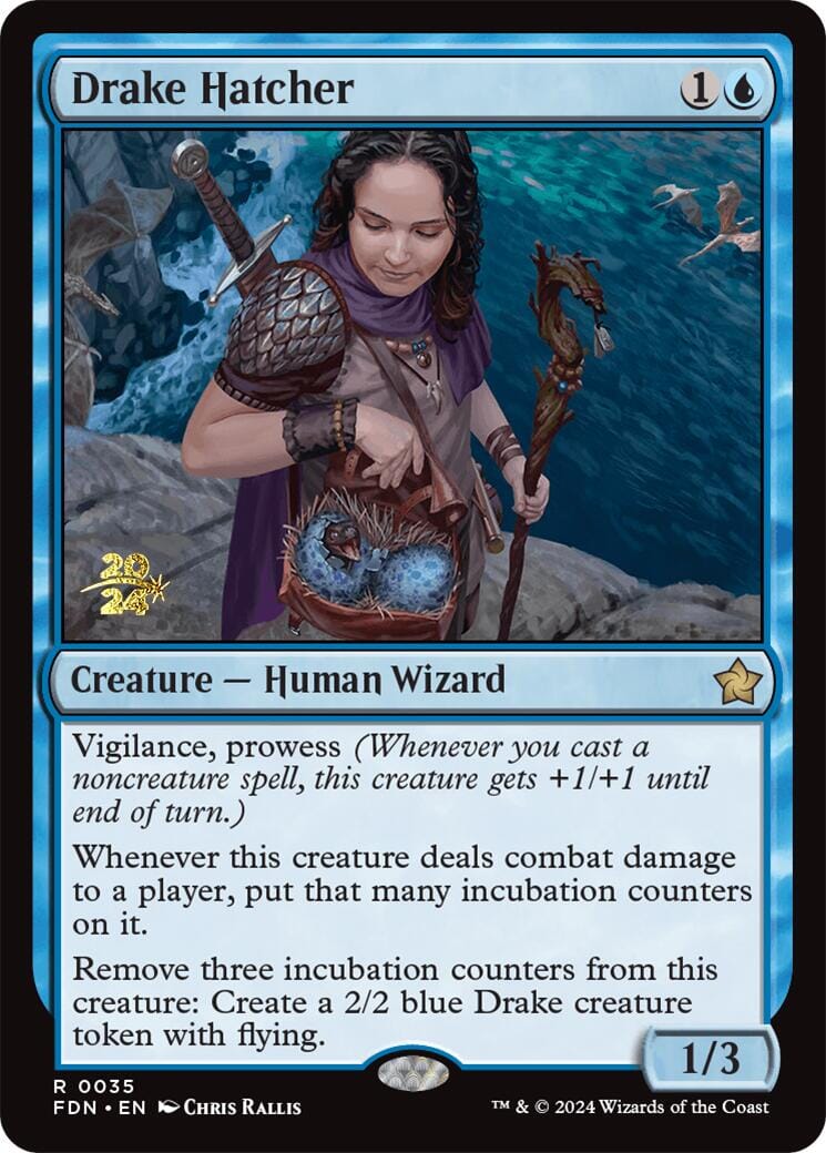 Drake Hatcher [Foundations Prerelease Promos] MTG Single Magic: The Gathering  | Multizone: Comics And Games