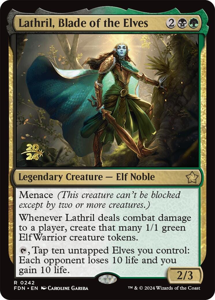 Lathril, Blade of the Elves [Foundations Prerelease Promos] MTG Single Magic: The Gathering  | Multizone: Comics And Games