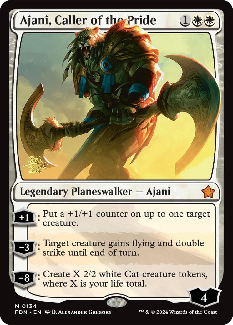 Ajani, Caller of the Pride [Foundations Prerelease Promos] MTG Single Magic: The Gathering  | Multizone: Comics And Games
