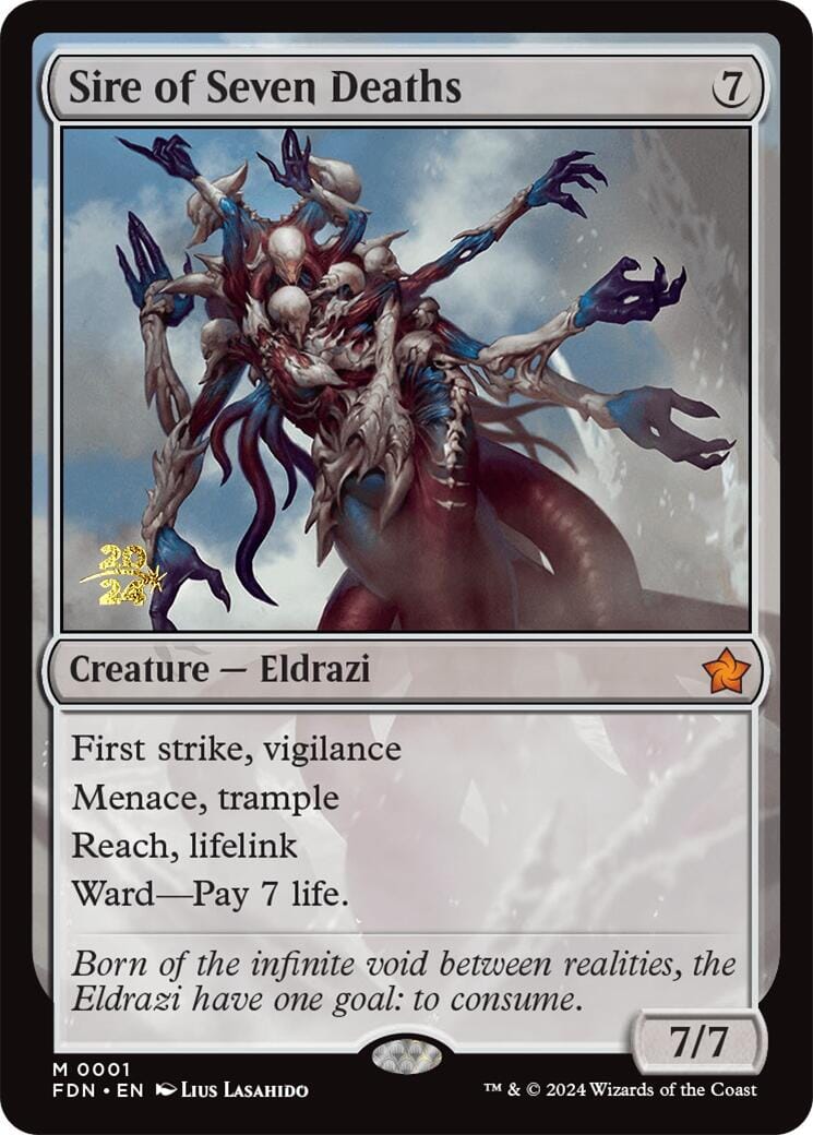 Sire of Seven Deaths [Foundations Prerelease Promos] MTG Single Magic: The Gathering  | Multizone: Comics And Games