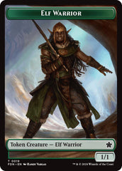 Elf Warrior // Raccoon Doubled-Sided Token [Foundations Tokens] MTG Single Magic: The Gathering  | Multizone: Comics And Games