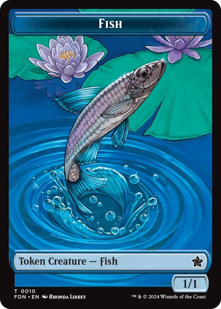 Faerie // Fish Doubled-Sided Token [Foundations Tokens] MTG Single Magic: The Gathering  | Multizone: Comics And Games