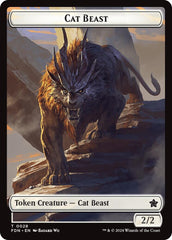 Cat Beast // Dragon (0017) Double-Sided Token [Foundations Tokens] MTG Single Magic: The Gathering  | Multizone: Comics And Games