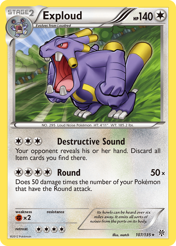 Exploud (107/135) [Black & White: Plasma Storm] Pokemon Single Pokémon  | Multizone: Comics And Games