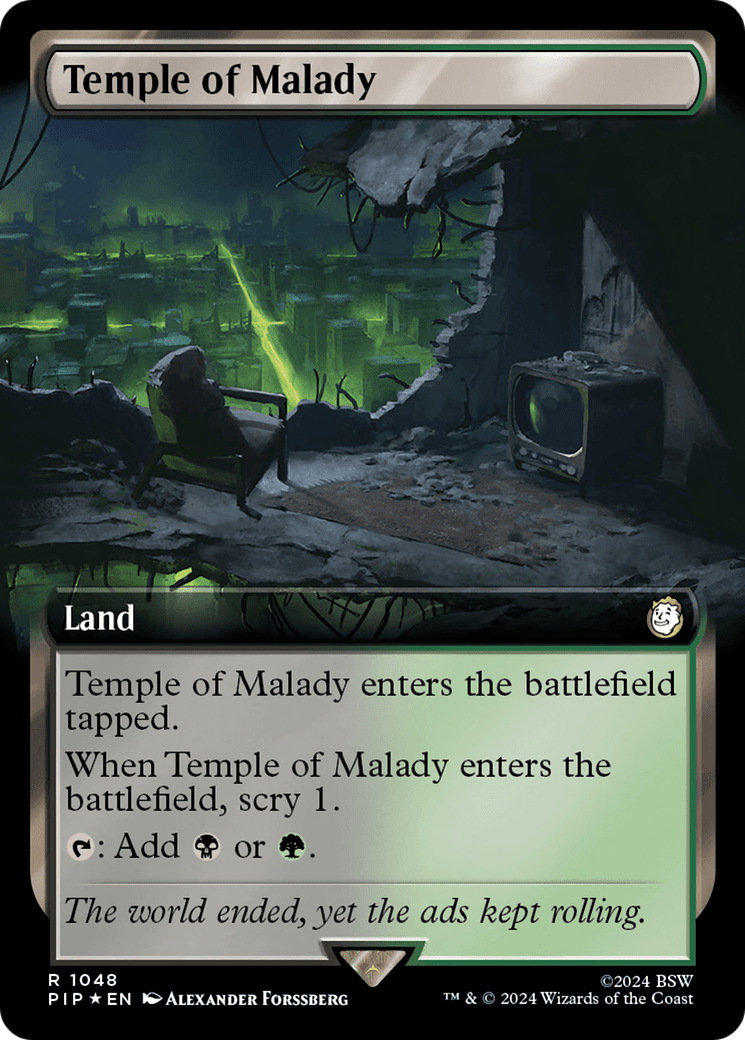 Temple of Malady (Extended Art) (Surge Foil) [Fallout] MTG Single Magic: The Gathering  | Multizone: Comics And Games