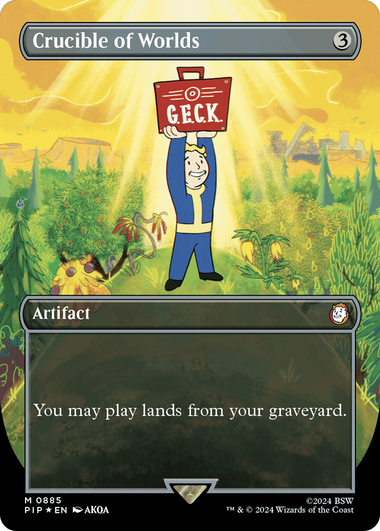Crucible of Worlds (Borderless) (Surge Foil) [Fallout] MTG Single Magic: The Gathering  | Multizone: Comics And Games