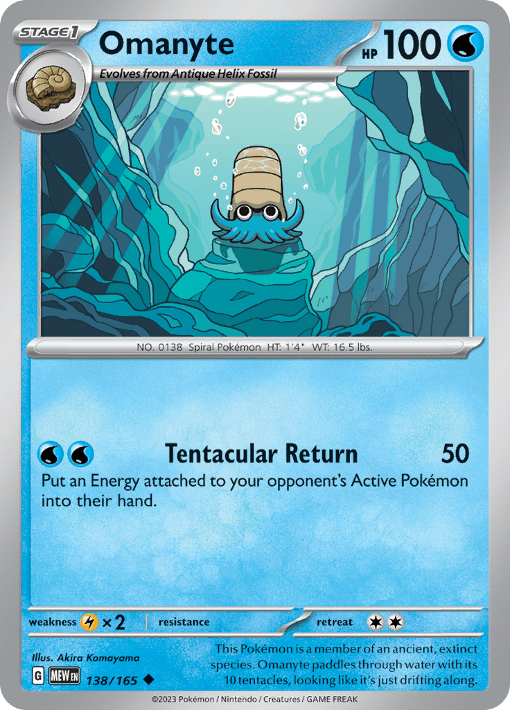 Omanyte (138/165) [Scarlet & Violet 151] Pokemon Single Pokémon  | Multizone: Comics And Games