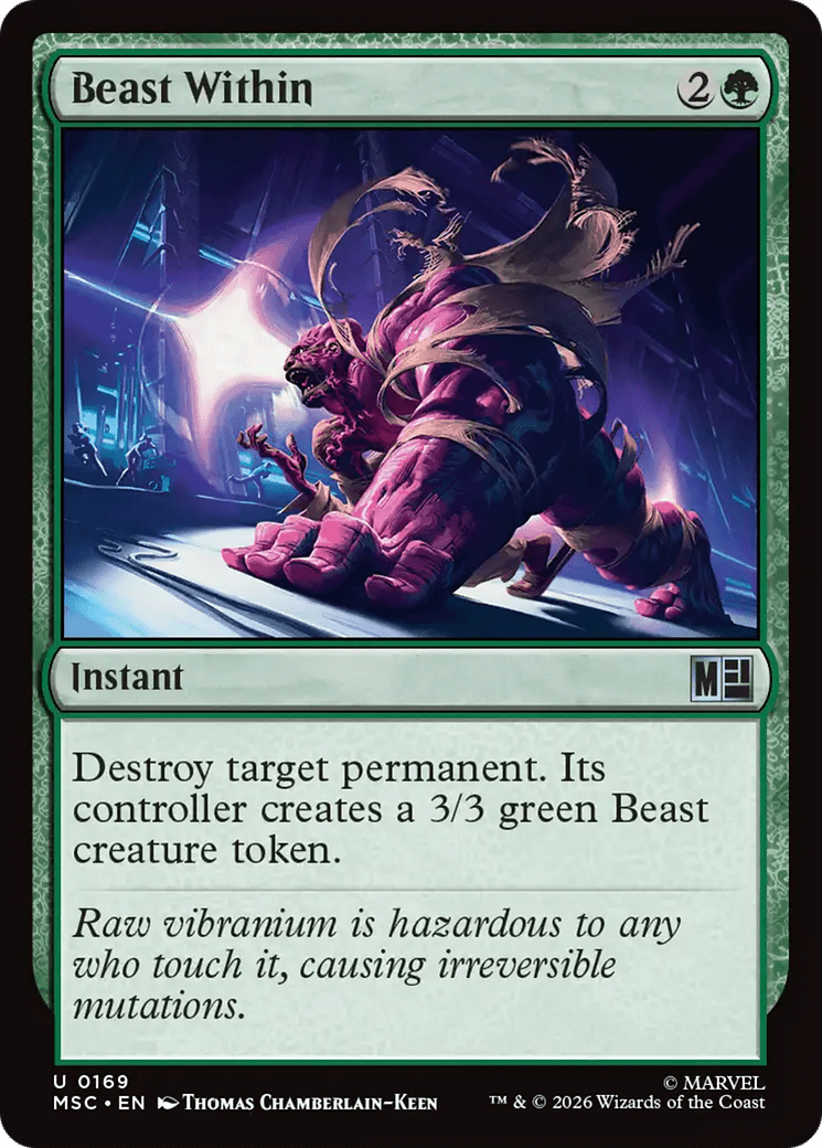 Beast Within (Surge Foil) [Marvel Super Heroes Commander] MTG Single Magic: The Gathering  | Multizone: Comics And Games