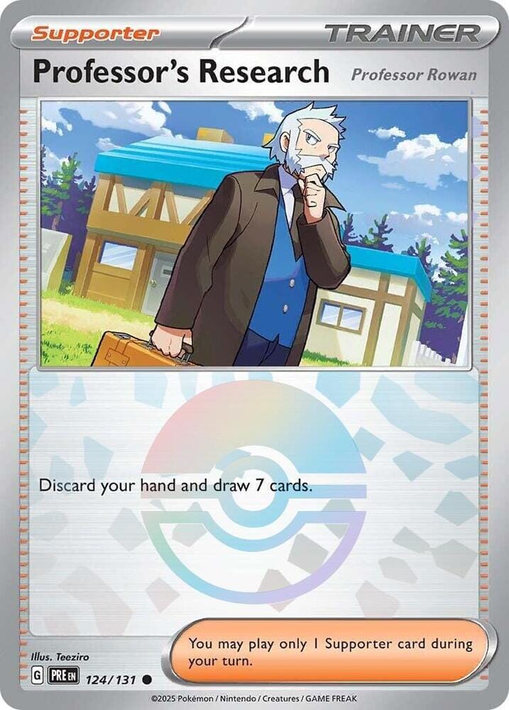 Professor's Research (124/131) [Professor Rowan] (Poke Ball Pattern) [Scarlet & Violet: Prismatic Evolutions] Pokemon Single Pokémon  | Multizone: Comics And Games