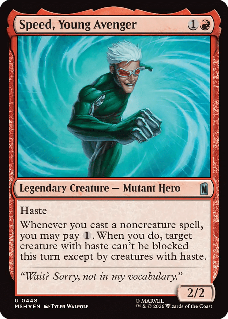 Speed, Young Avenger (Surge Foil) [Marvel Super Heroes] MTG Single Magic: The Gathering  | Multizone: Comics And Games