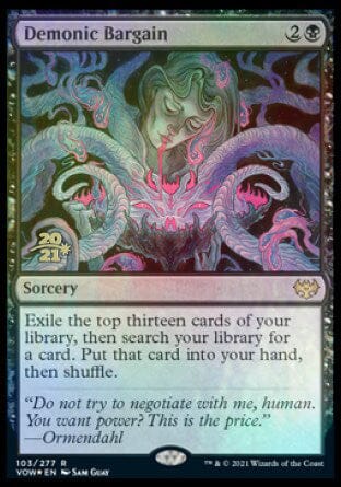 Demonic Bargain [Innistrad: Crimson Vow Prerelease Promos] MTG Single Magic: The Gathering  | Multizone: Comics And Games