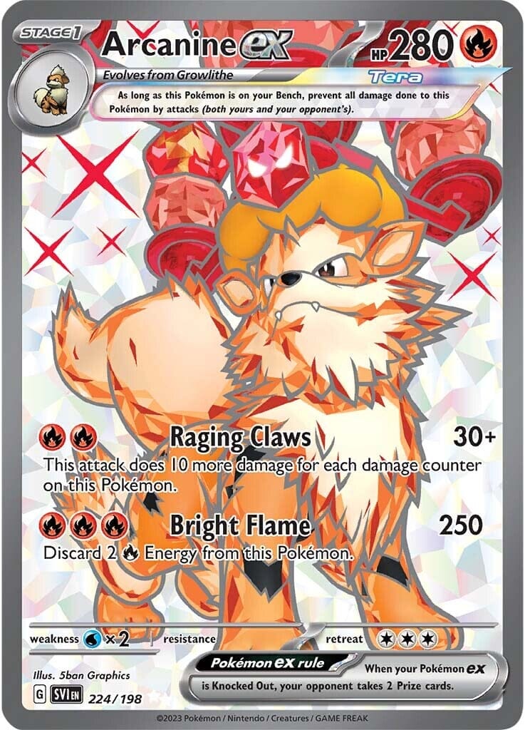 Arcanine ex (224/198) [Scarlet & Violet: Base Set] Pokemon Single Pokémon  | Multizone: Comics And Games