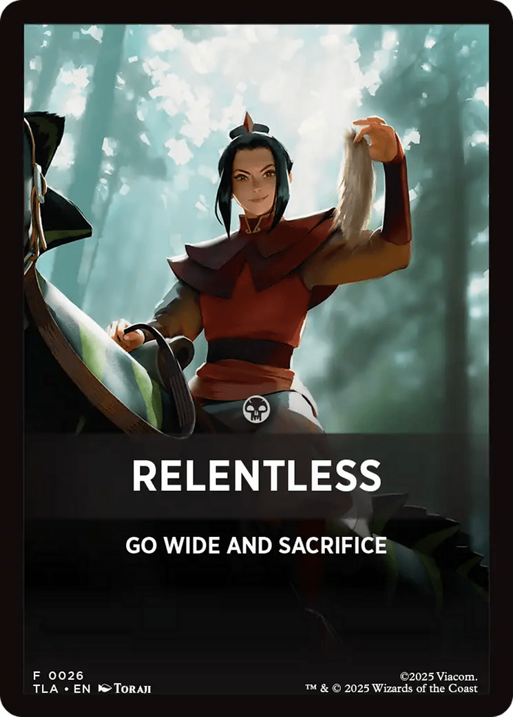Relentless Theme Card [Avatar: The Last Airbender Tokens] MTG Single Magic: The Gathering  | Multizone: Comics And Games