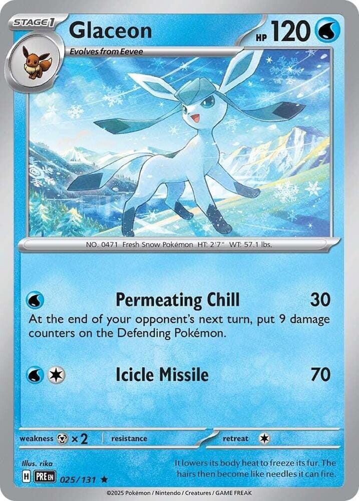 Glaceon (025/131) [Scarlet & Violet: Prismatic Evolutions] Pokemon Single Pokémon  | Multizone: Comics And Games