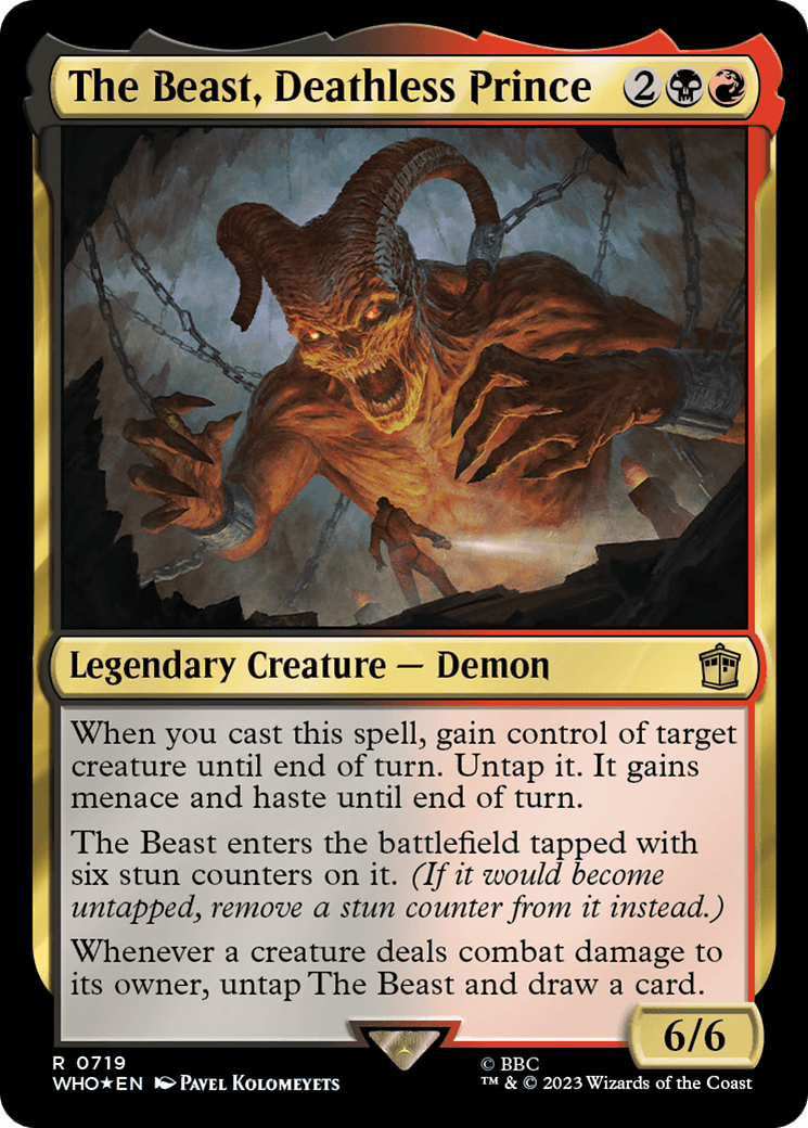 The Beast, Deathless Prince (Surge Foil) [Doctor Who] MTG Single Magic: The Gathering  | Multizone: Comics And Games