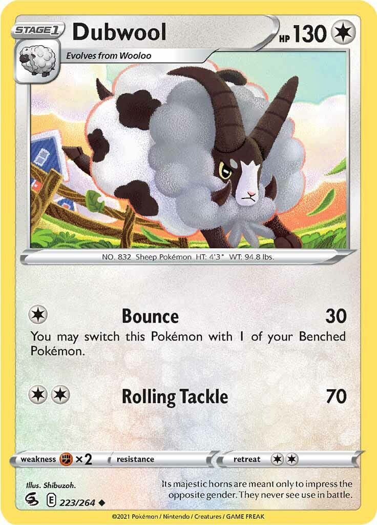 Dubwool (223/264) [Sword & Shield: Fusion Strike] Pokemon Single Pokémon  | Multizone: Comics And Games