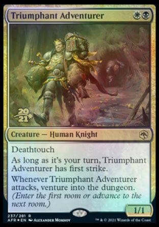 Triumphant Adventurer [Dungeons & Dragons: Adventures in the Forgotten Realms Prerelease Promos] MTG Single Magic: The Gathering  | Multizone: Comics And Games