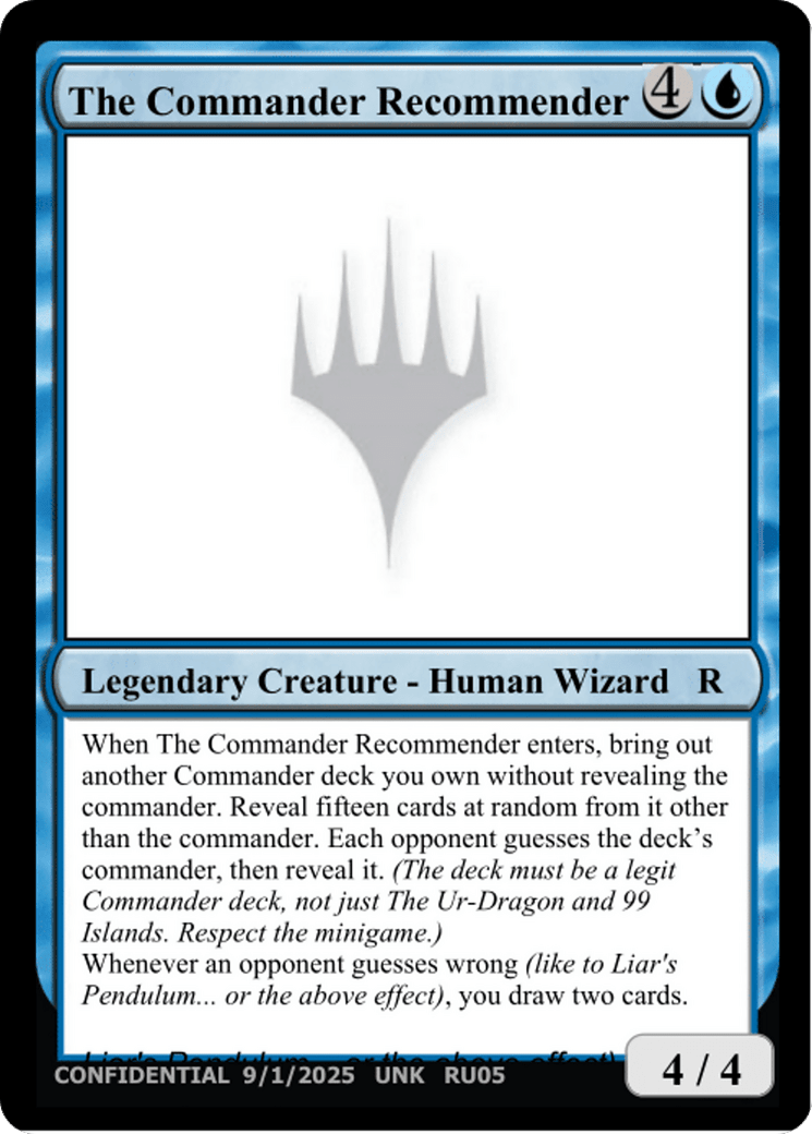 The Commander Recommender [Unknown Event] | Multizone: Comics And Games