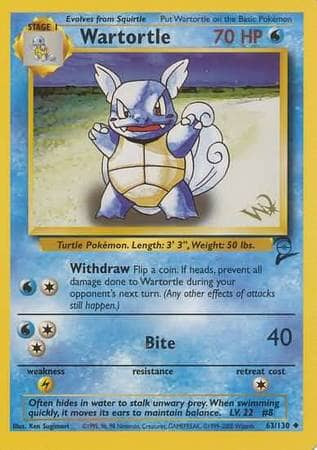 Wartortle (63/130) (W Stamped Promo) [Base Set 2] Pokemon Single Pokémon  | Multizone: Comics And Games