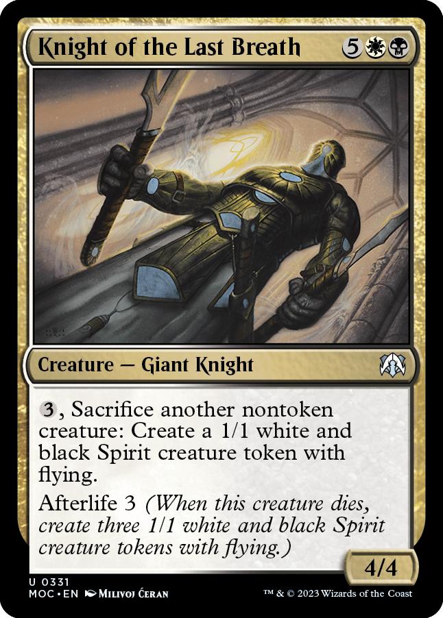 Knight of the Last Breath [March of the Machine Commander] MTG Single Magic: The Gathering  | Multizone: Comics And Games