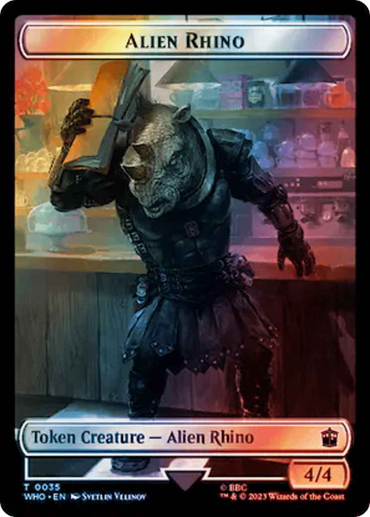 Alien Rhino // Clue (0054) Double-Sided Token (Surge Foil) [Doctor Who Tokens] MTG Single Magic: The Gathering  | Multizone: Comics And Games