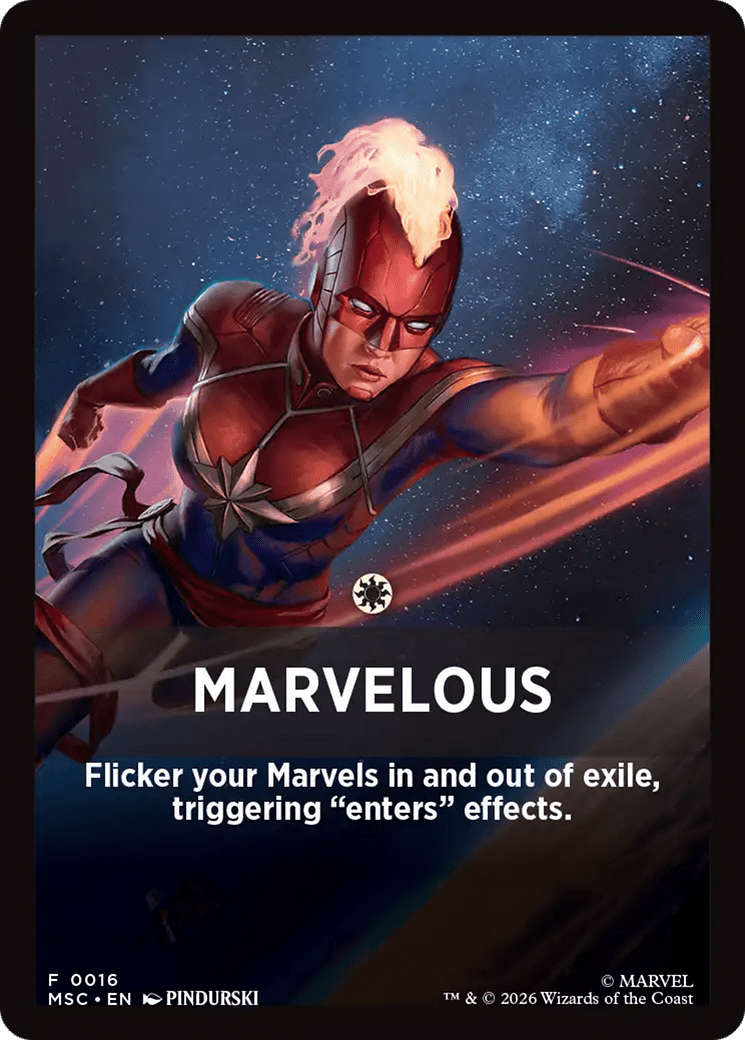 Marvelous Theme Card [Marvel Super Heroes Commander] MTG Single Magic: The Gathering  | Multizone: Comics And Games